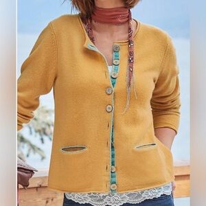 Sundance Tulla Cardigan 100% Extra Fine Merino Wool Size Small